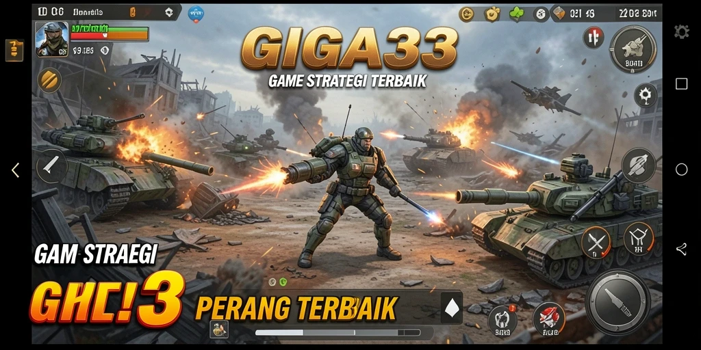 Screenshot gameplay GIGA33 menampilkan aksi strategi yang mendebarkan.