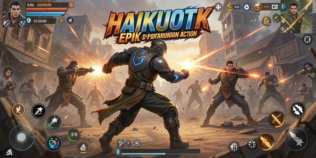 Gameplay HAIKUOTK yang seru dan menegangkan dalam aksi.
