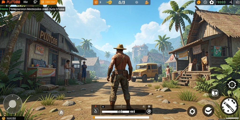 Screenshot utama PLUTO88 menampilkan gameplay Open World yang epik.