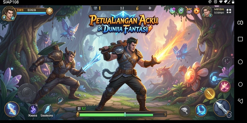 Tampilan gameplay SIAP108 dengan aksi pertarungan seru dalam dunia fantasi.