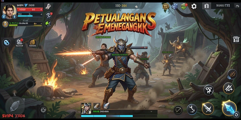 Screenshot Gameplay SVIP4 dengan aksi petualangan yang mendebarkan.